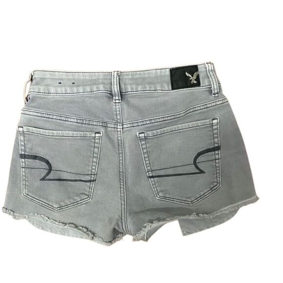 American eagle superstretch High rise  Shorty/gray women’s jean shorts festival - Picture 3 of 8